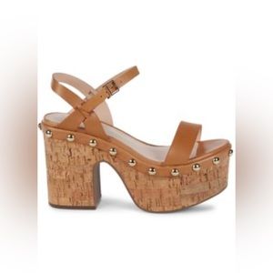 SCHUTZ Celi Studded Leather Block Heel Platform Sandal